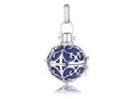 Pendentif sphère 24 mm Engelsrufer, grelot bleu nuit argent rhodié - Réf. ER-07-L