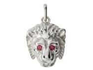 Pendentif Tête De Lion Or Gris 750 Rubis Diamant Lucas P1381-G - Réf. P1381-G