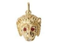 Pendentif Tête De Lion Or Jaune 750 Rubis Diamant Lucas P1381 - Réf. P1381