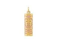 Pendentif Tiki Amour Corail Reconstitué 12 mm Or Jaune 750 - Réf. P12AMOURC