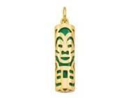 Pendentif Tiki Amour Malachite 17 mm Or Jaune 750 - Réf. P17AMOURMA