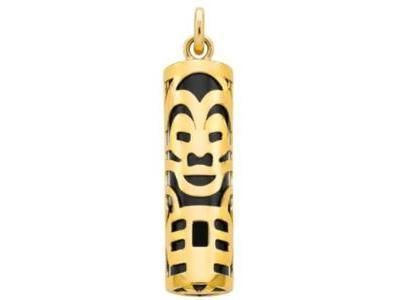 Pendentif Tiki Amour Onyx 21 mm Or Jaune 750 - Réf. P21AMOUR