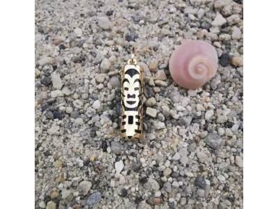 Pendentif Tiki Amour Onyx Véritable 17 MM Or Jaune 750/1000 - P17AMOUR - Réf. P17AMOUR