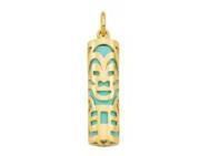 Pendentif Tiki Amour Turquoise Reconstituée 17 mm Or Jaune 750 - Réf. P17AMOURT