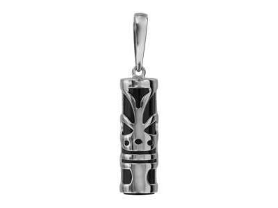 Pendentif Tiki Chance Argent 925 Onyx 20 mm - 00516 - Réf. 00516
