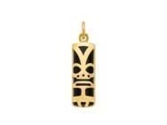 Pendentif Tiki Chance Onyx 12 mm Or Jaune 750 - Réf. P12CHANCE