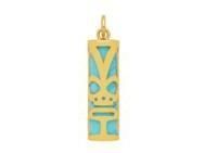 Pendentif Tiki Chance Turquoise Reconstituée 17 MM Or Jaune 750/1000 - P17CHANCET - Réf. P17CHANCET