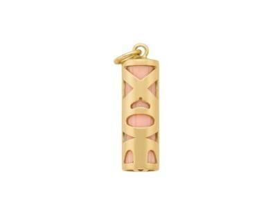 Pendentif Tiki Fidélité Corail Rose Reconstitué 12 MM Or Jaune 750/1000 - P12FIDC - Réf. P12FIDC