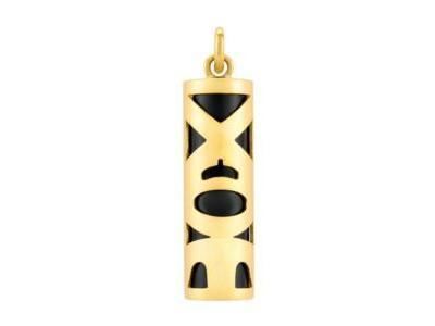 Pendentif Tiki Fidélité Onyx Véritable 17 MM Or Jaune 750/1000 - P17FID - Réf. P17FID