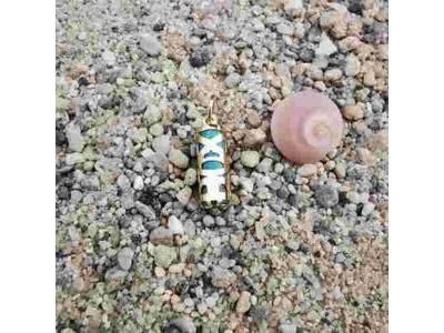 Pendentif Tiki Fidélité Turquoise Reconstituée 12 MM Or Jaune 750/1000 - P12FIDT - Réf. P12FIDT