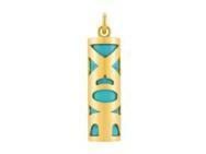 Pendentif Tiki Fidélité Turquoise Reconstituée 17 MM Or Jaune 750/1000 - P17FIDT - Réf. P17FIDT