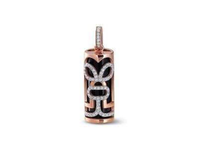 Pendentif Tiki Force Argent Plaqué Or Rose Zircons 25 mm M'ITIK - Réf. T4002