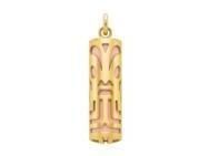 Pendentif Tiki Force Corail Reconstitué 17 mm Or Jaune 750 - Réf. P17FORCEC
