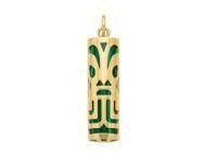 Pendentif Tiki Force Malachite Véritable 17 MM Or Jaune 750/1000 - P17FORCEMA - Réf. P17FORCEMA
