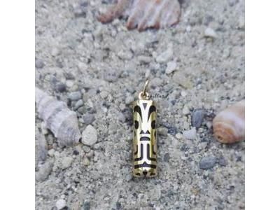 Pendentif Tiki Force Onyx 17 mm Or Jaune 750 - Réf. P17FORCE