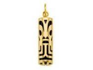 Pendentif Tiki Force Onyx 17 mm Or Jaune 750 - Réf. P17FORCE