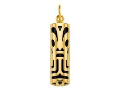Pendentif Tiki Force Onyx 17 mm Or Jaune 750 - Réf. P17FORCE