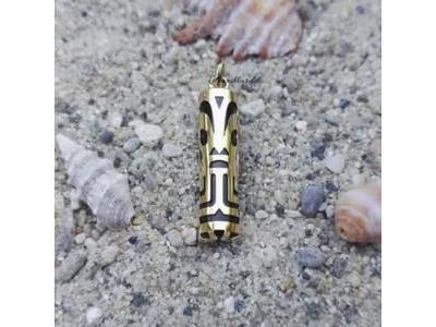 Pendentif Tiki Force Onyx Véritable 21 MM Or Jaune 750/1000 - P21FORCE - Réf. P21FORCE