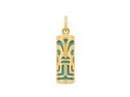 Pendentif Tiki Force Turquoise Reconstituée 12 MM Or Jaune 750/1000 - P12FORCET - Réf. P12FORCET
