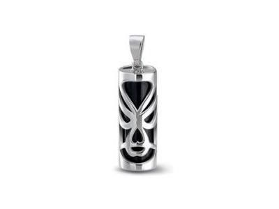 Pendentif Tiki M'ITIK Tendresse Argent Onyx Noir 25 mm T2003 - Réf. T2003