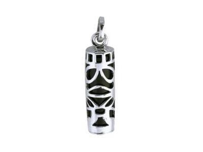 Pendentif Tiki Sagesse Argent 925 Onyx 22 mm - Réf. 316113