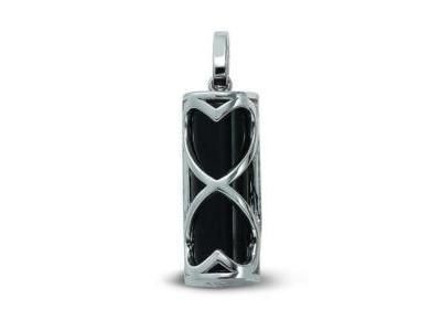 Pendentif Tiki Sagesse Argent Onyx Noir 25 mm M'ITIK - Réf. T3003