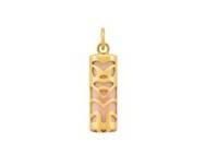 Pendentif Tiki Sagesse Corail Reconstitué 12 mm Or Jaune 750 - Réf. P12SAGC
