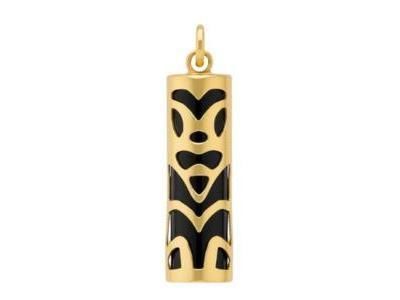 Pendentif Tiki Sagesse Onyx 17 mm Or Jaune 750 - Réf. P17SAG