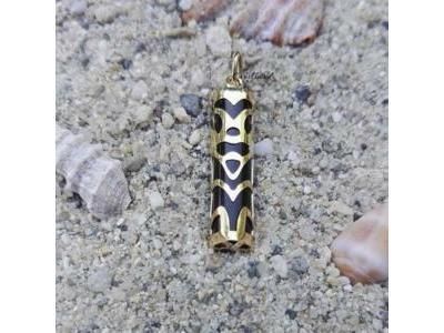 Pendentif Tiki Sagesse Onyx 21 mm Or Jaune 750  - Réf. P21SAG