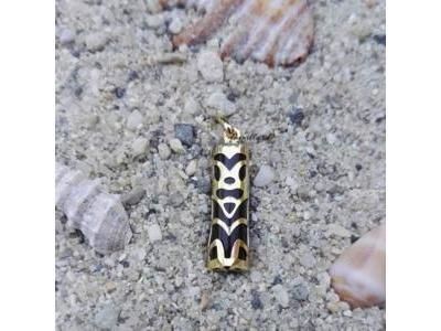 Pendentif Tiki Sagesse Onyx Véritable 17 MM Or Jaune 750/1000 - P17SAG - Réf. P17SAG