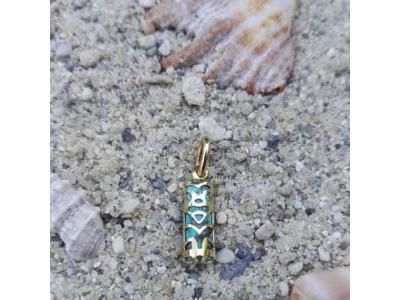 Pendentif Tiki Sagesse Turquoise Reconstituée 12 MM Or Jaune 750/1000 - P12SAGT - Réf. P12SAGT