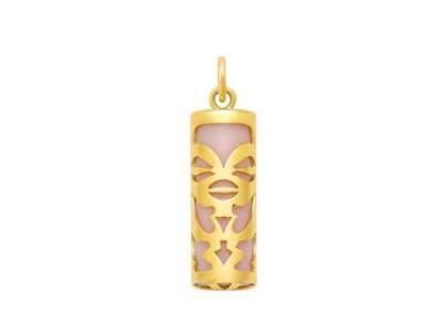 Pendentif Tiki Tendresse Corail Reconstitué 12 MM Or Jaune 750/1000 - P12TENC - Réf. P12TENC