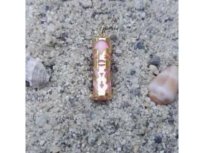 Pendentif Tiki Tendresse Corail Reconstitué 17 MM Or Jaune 750/1000 - P17TENC - Réf. P17TENC