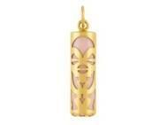 Pendentif Tiki Tendresse Corail Reconstitué 17 MM Or Jaune 750/1000 - P17TENC - Réf. P17TENC