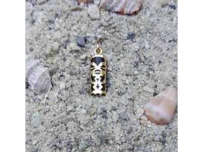 Pendentif Tiki Tendresse Onyx 12 mm Or Jaune 750 - Réf. P12TEN