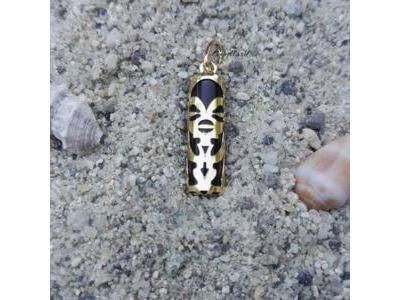 Pendentif Tiki Tendresse Onyx 17 mm Or Jaune 750 - Réf. P17TEN