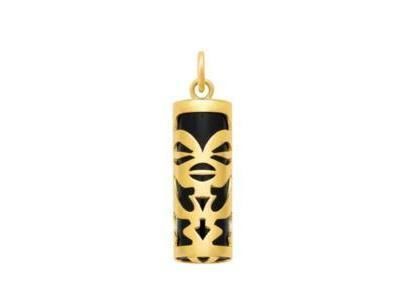 Pendentif Tiki Tendresse Onyx Véritable 12 MM Or Jaune 750/1000 - P12TEN - Réf. P12TEN