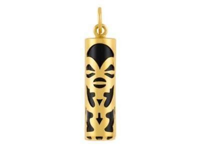 Pendentif Tiki Tendresse Onyx Véritable 17 MM Or Jaune 750/1000 - P17TEN - Réf. P17TEN