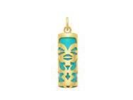 Pendentif Tiki Tendresse Turquoise Reconstituée 12 mm Or Jaune 750 - Réf. P12TENT