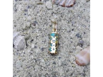 Pendentif Tiki Tendresse Turquoise Reconstituée 12 MM Or Jaune 750/1000 - P12TENT - Réf. P12TENT