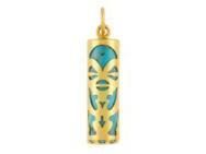 Pendentif Tiki Tendresse Turquoise Reconstituée 17 MM Or Jaune 750/1000 - P17TENT - Réf. P17TENT