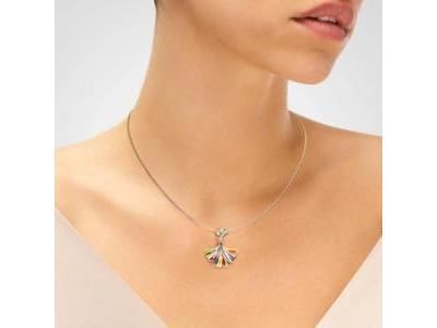 Pendentif Una Storia Ginkgo Argent Laqué Zircon - BQ226 - Réf. BQ226