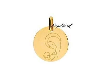 Pendentif Vierge A l'Enfant Or Jaune 750 Lucas Lucor R1512 - Réf. R1512