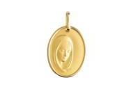 Pendentif Vierge en or jaune 750 ovale Lucas- Lucor - Réf. R1403