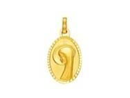 Pendentif Vierge Ovale Or Jaune 750 - 589000 - Réf. 589000