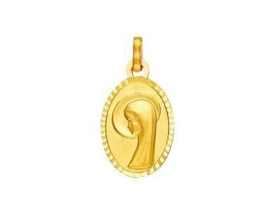 Pendentif Vierge Ovale Or Jaune 750 - 589000 - Réf. 589000