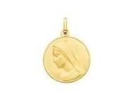 Pendentif Vierge Ronde Or Jaune 750 Satiné Poli 822400 - Réf. 822400