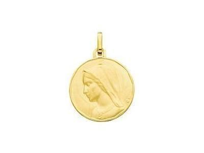 Pendentif Vierge Ronde Or Jaune 750 Satiné Poli 822400 - Réf. 822400