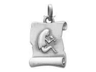 Pendentif Zodiaque Vierge Parchemin Argent 925 Vieilli - Réf. 206283.6