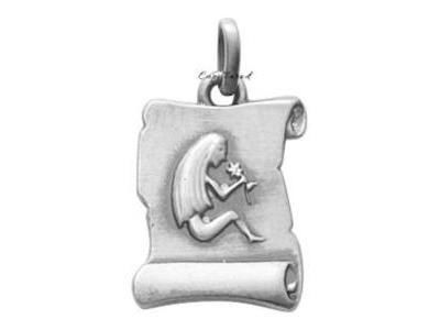Pendentif Zodiaque Vierge Parchemin Argent 925 Vieilli - Réf. 206283.6